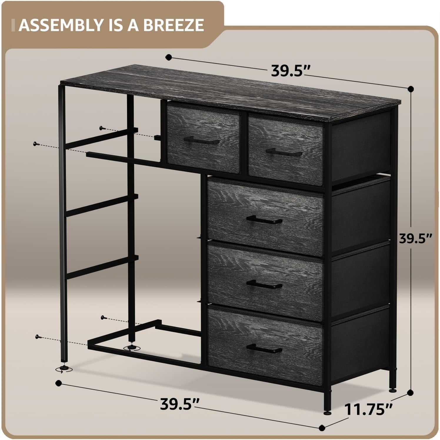 Faux Wood Dresser with 9 Drawers-2