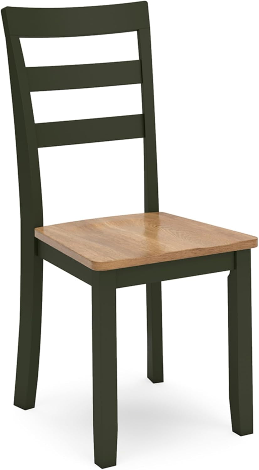 Gesthaven Modern Indoor Armless Dining Chair, Set of 2, Green & Light Brown-2