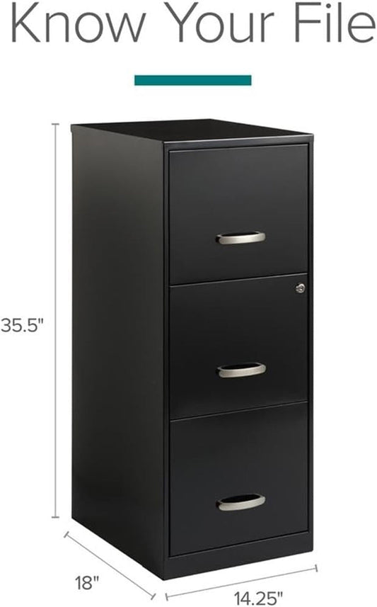 Cooper 3 Drawer Letter File Cabinet in Black-1