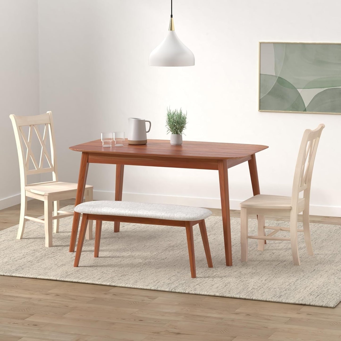 Set of Two Solid Parawood Dining Chairs, Traditional Double X-Back, Armless, Premium, Diy-Ready for Custom Kitchen/Dining/Accent Spaces, Unfinished-1