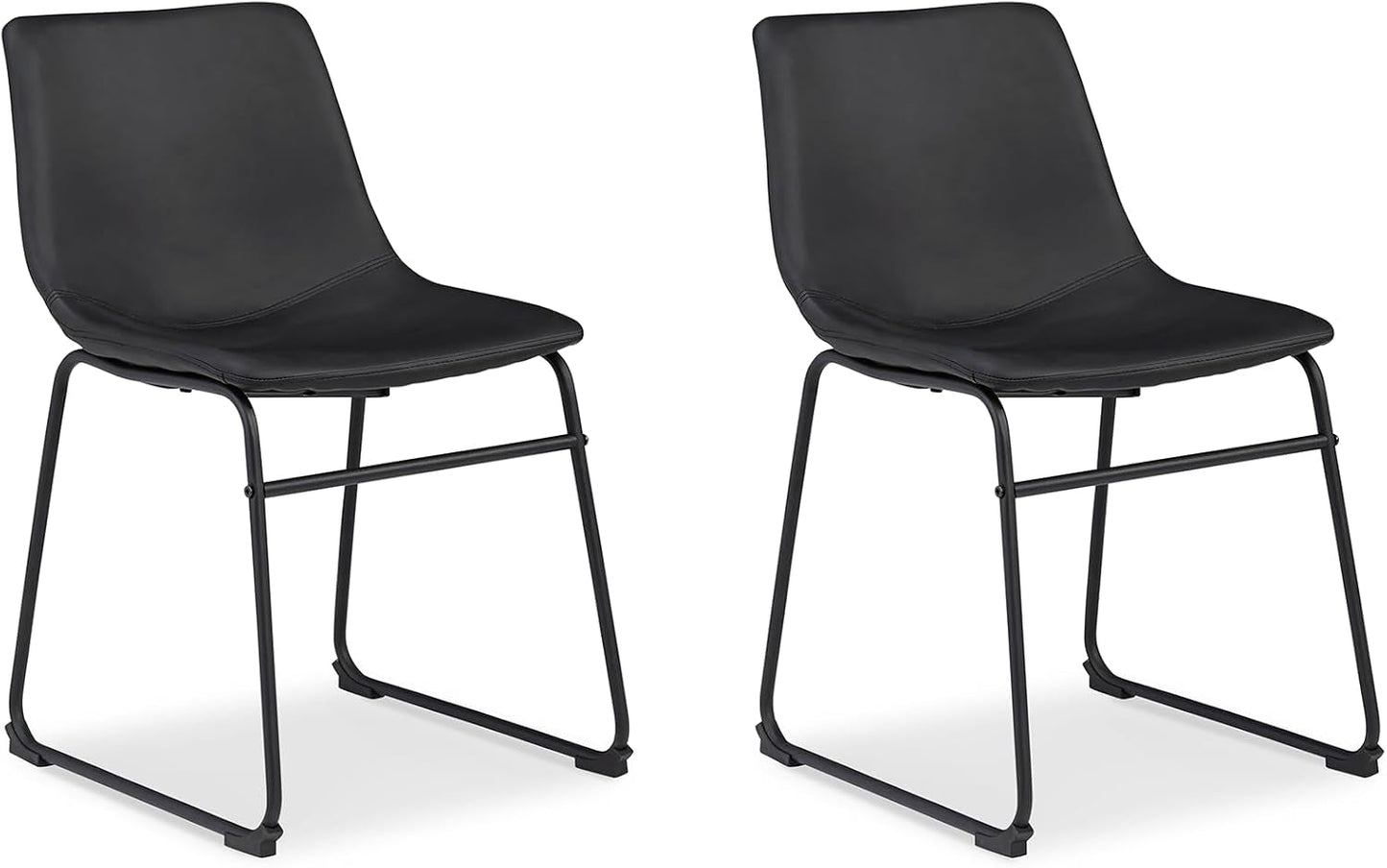 Centiar Mid Century Dining Room Bucket Chair, 2 Count, Black-0