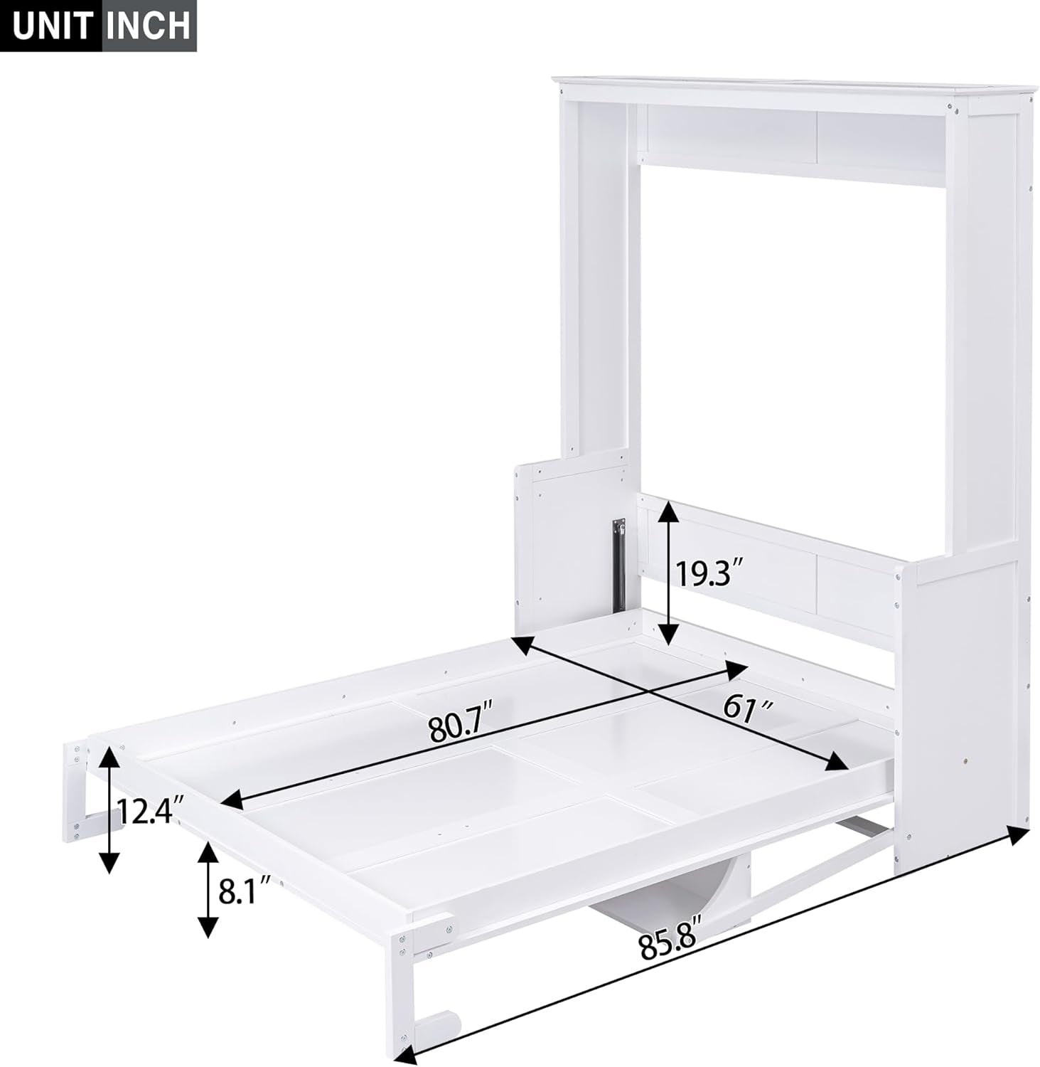 Queen Murphy Bed with Shelves for Space Saving-1
