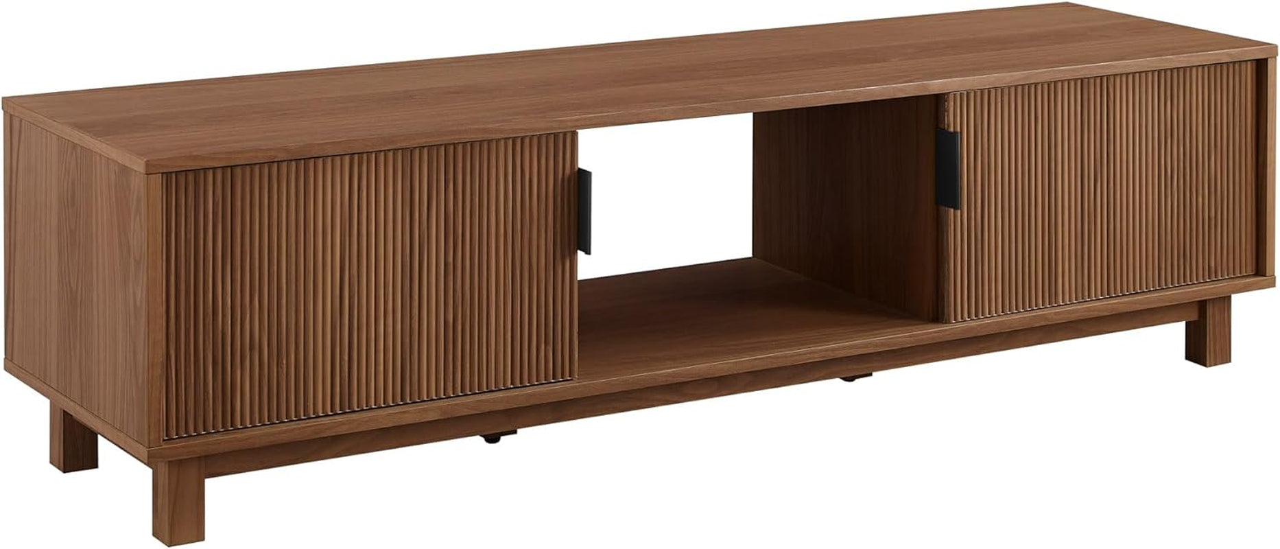 Walton Modern Fluted-Door Low TV Stand for Tvs up to 65 Inches, 58 Inch, Mocha-0