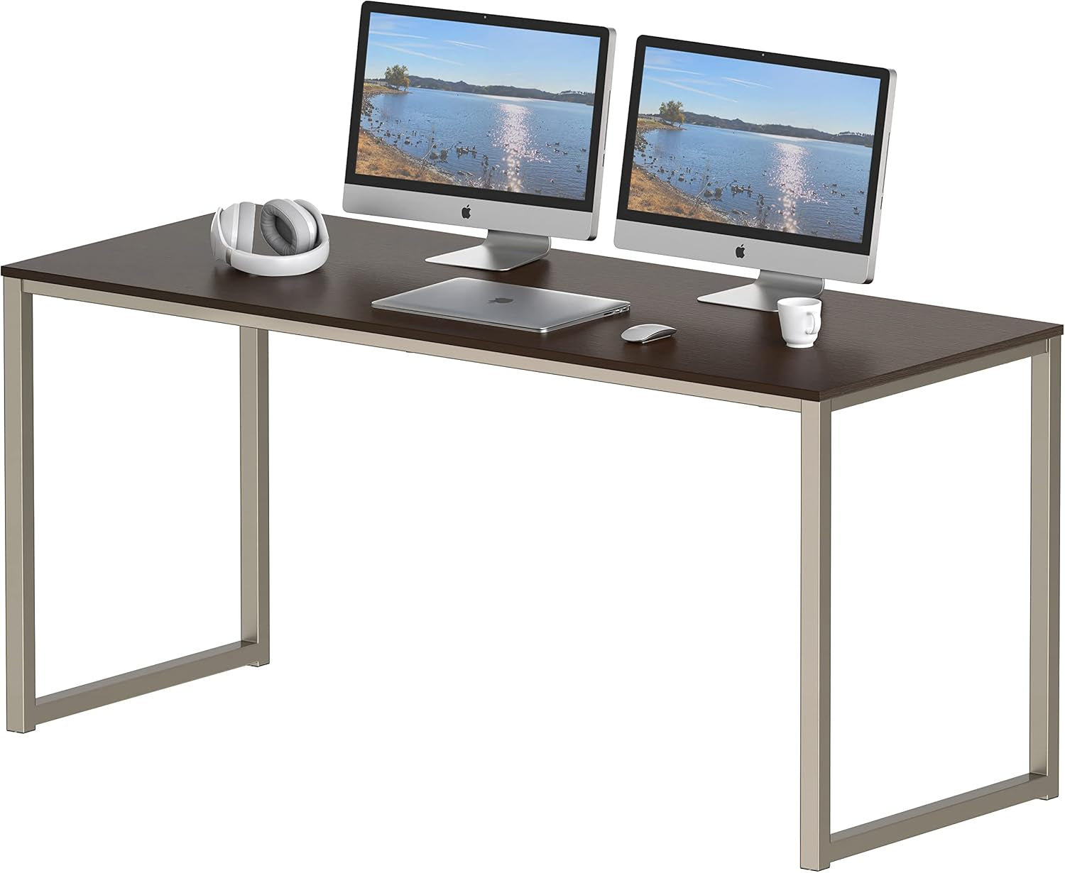 Home Office 55-Inch Computer Desk, 24" Deep, Espresso-0