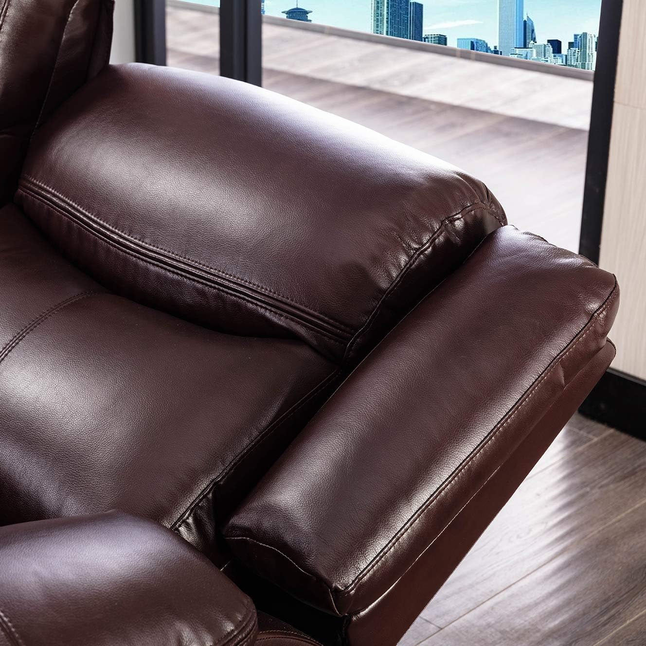 Breathable Leather Manual Recliner for Living Room-3