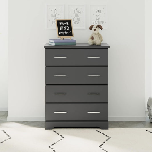 Brookside 4 Drawer Dresser (Gray) – GREENGUARD Gold Certified, Dresser for Nursery, 4 Drawer Dresser, Kids Dresser, Nursery Dresser Drawer Organizer, Chest of Drawers-1