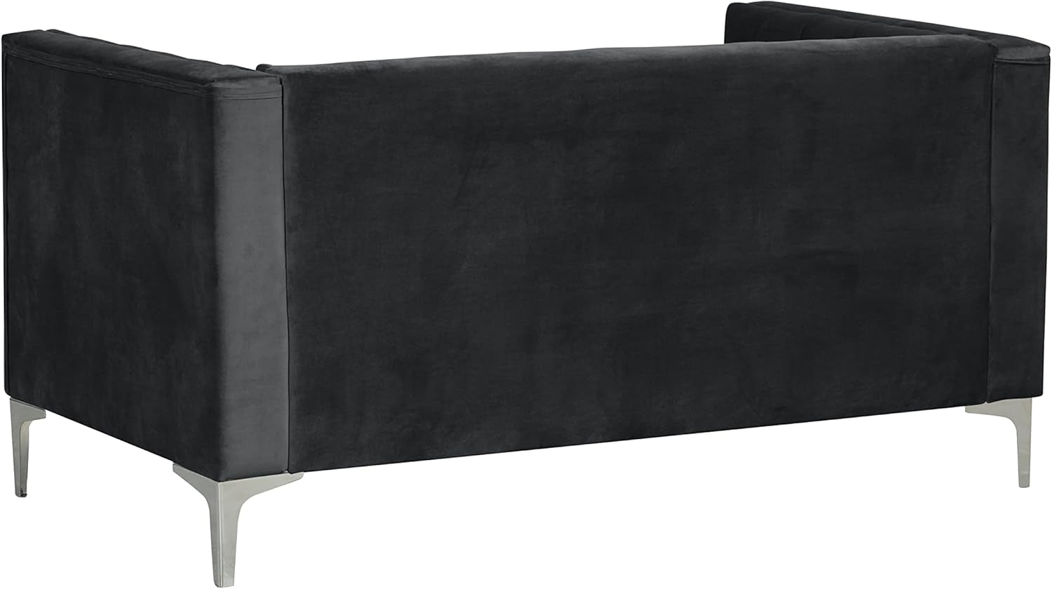 Velvet Loveseat Home Theater Seating 55" W Upholstered Modern Chesterfield Loveseat Sofa Furniture for Living Room Office Bedroom Apartment, Black-4