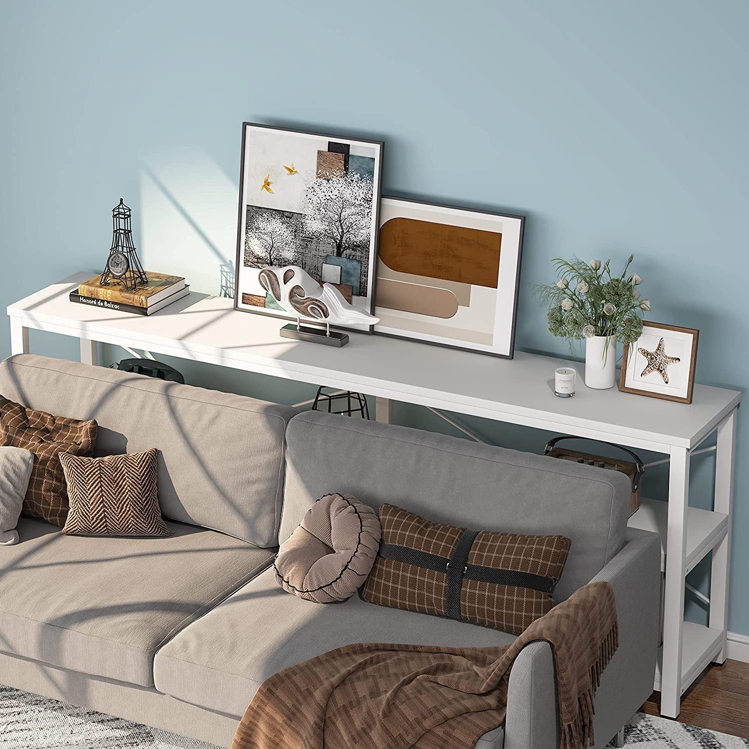 Extra Long 3-Tier TV Console with Storage-1