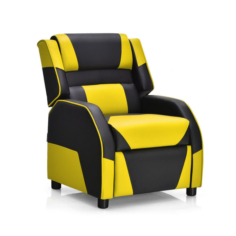Kids Youth PU Leather Gaming Sofa Recliner with Headrest and Footrest-1
