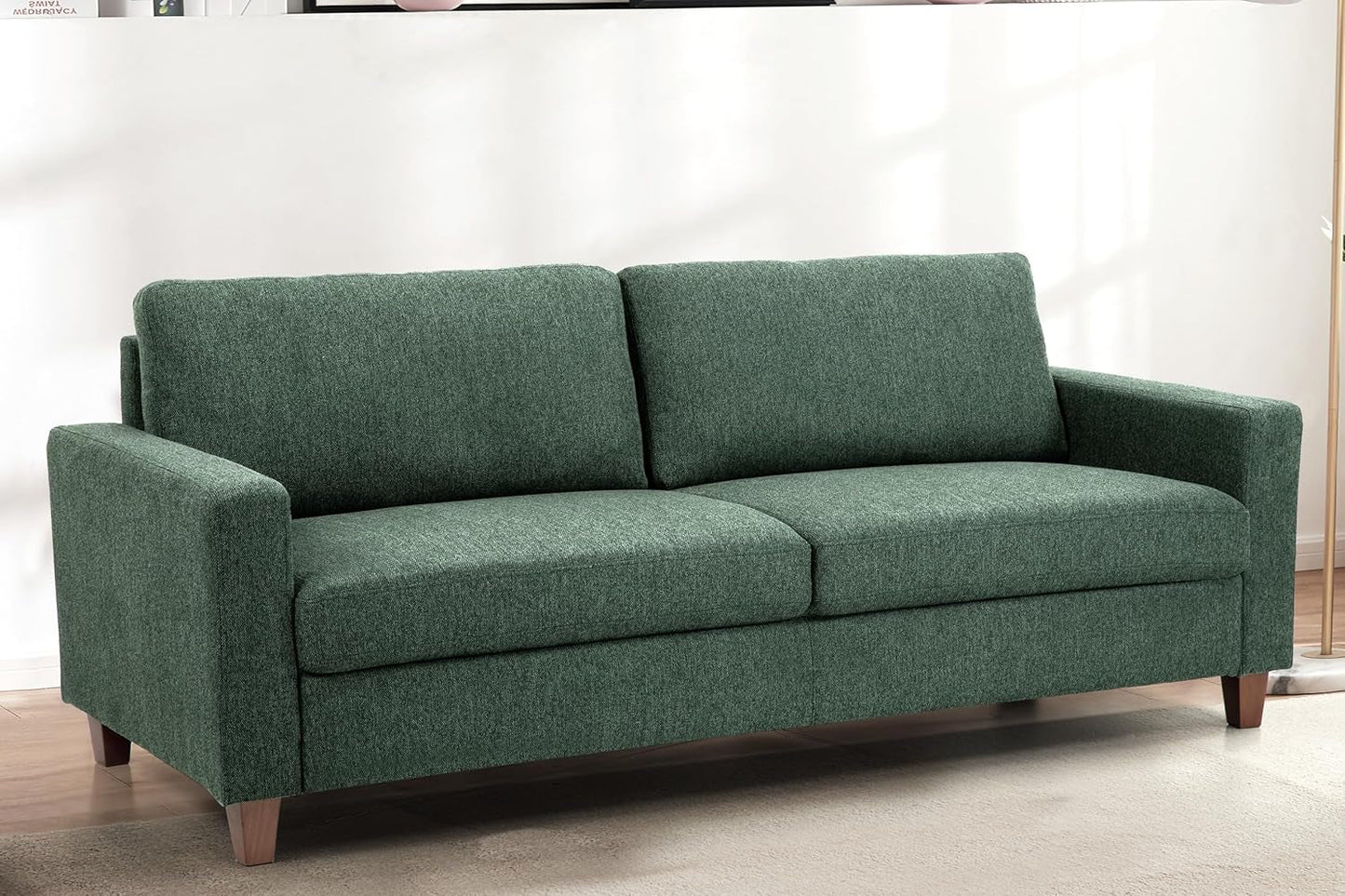 Green Mid-Century Modern Small Space Couch and Loveseat-4
