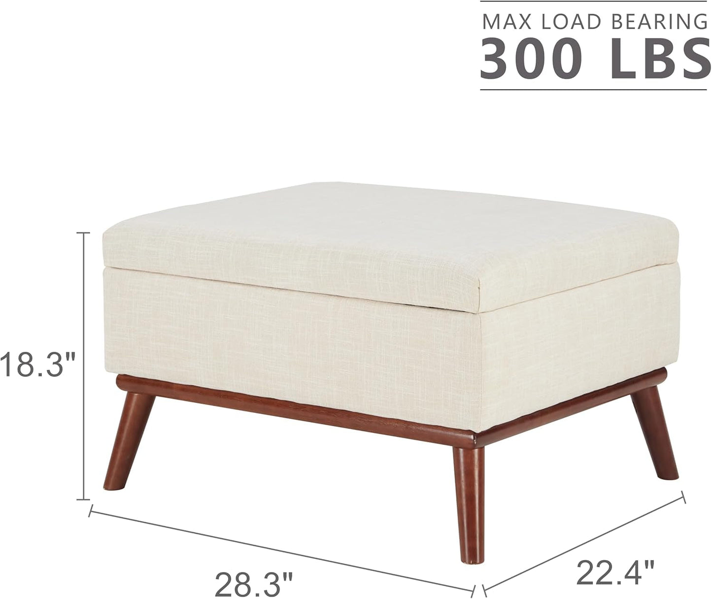 65" W Loveseat Sofa with Ottoman Coffee Table, Mid Century Modern Decor Love Seat Couches and Ottoman with Storage for Living Room, Button Tufted Upholstered Love Seats Furniture Set, Beige-1