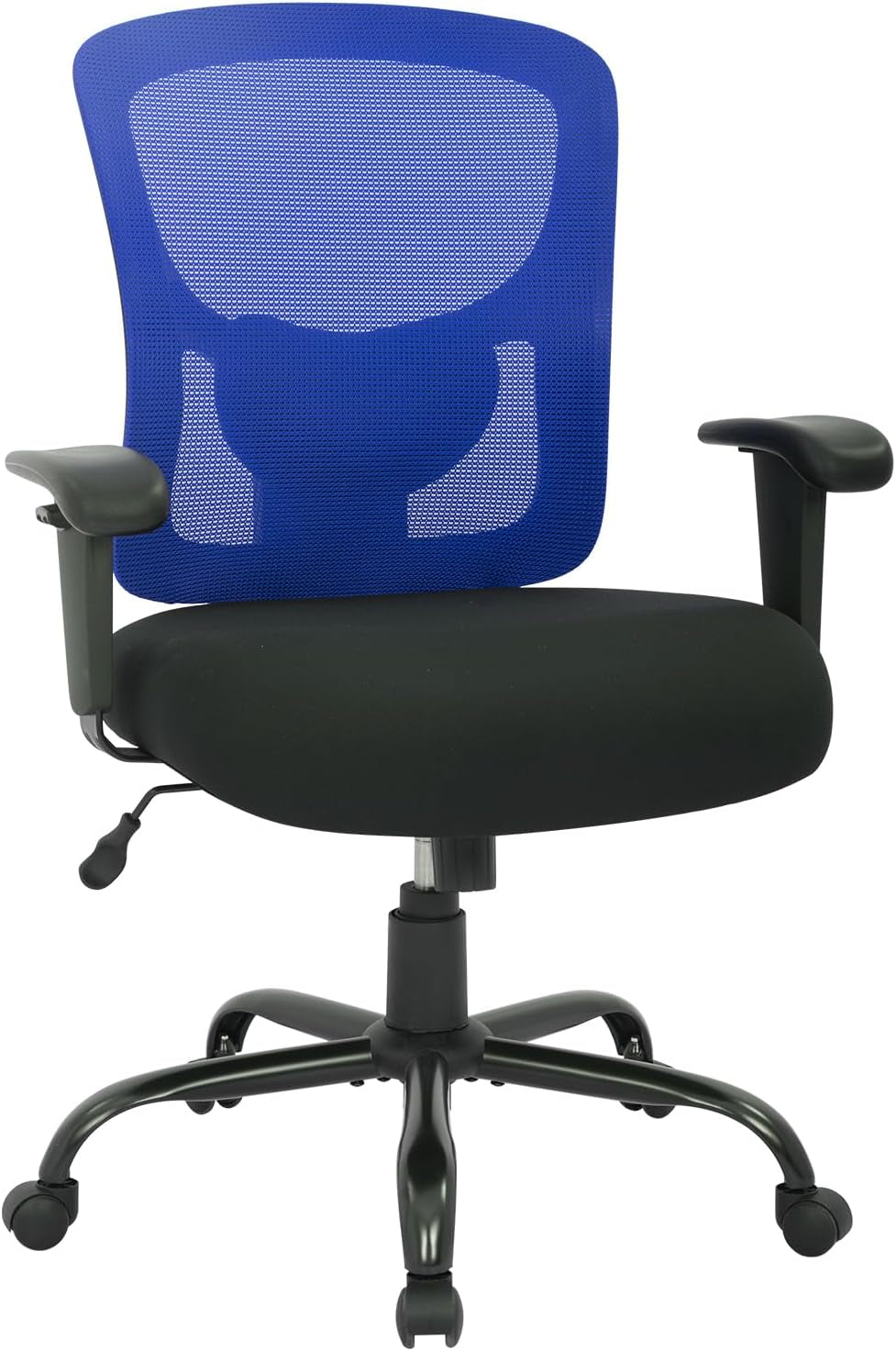 Big and Tall Office Chair 400Lbs Desk Chair Mesh Computer Chair with Lumbar Support Wide Seat Adjust Arms Rolling Swivel High Back Task Executive Ergonomic Chair for Home Office (Blue)-0