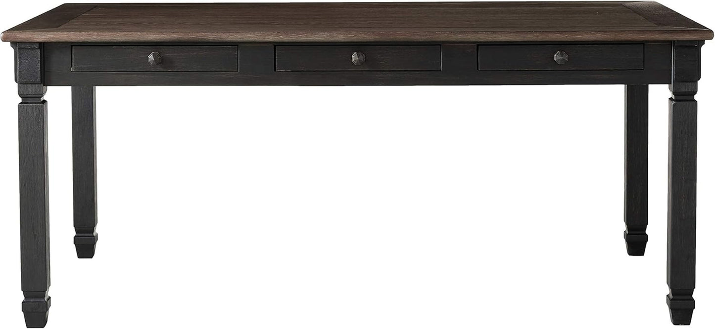 Tyler Creek Farmhouse Dining Table with Drawers, Seats up to 6, Almost Black-3