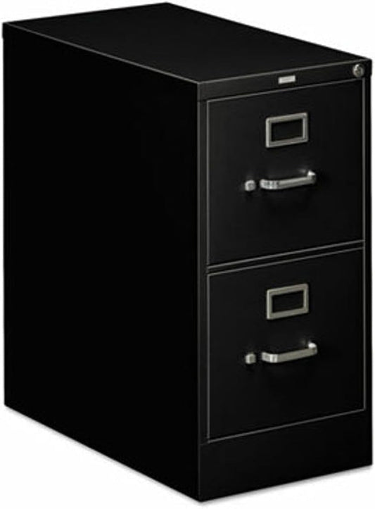 2-Drawer Office Filing Cabinet - 310 Series Full-Suspension Letter File Cabinet, 26.5"D, Black (H312)-0