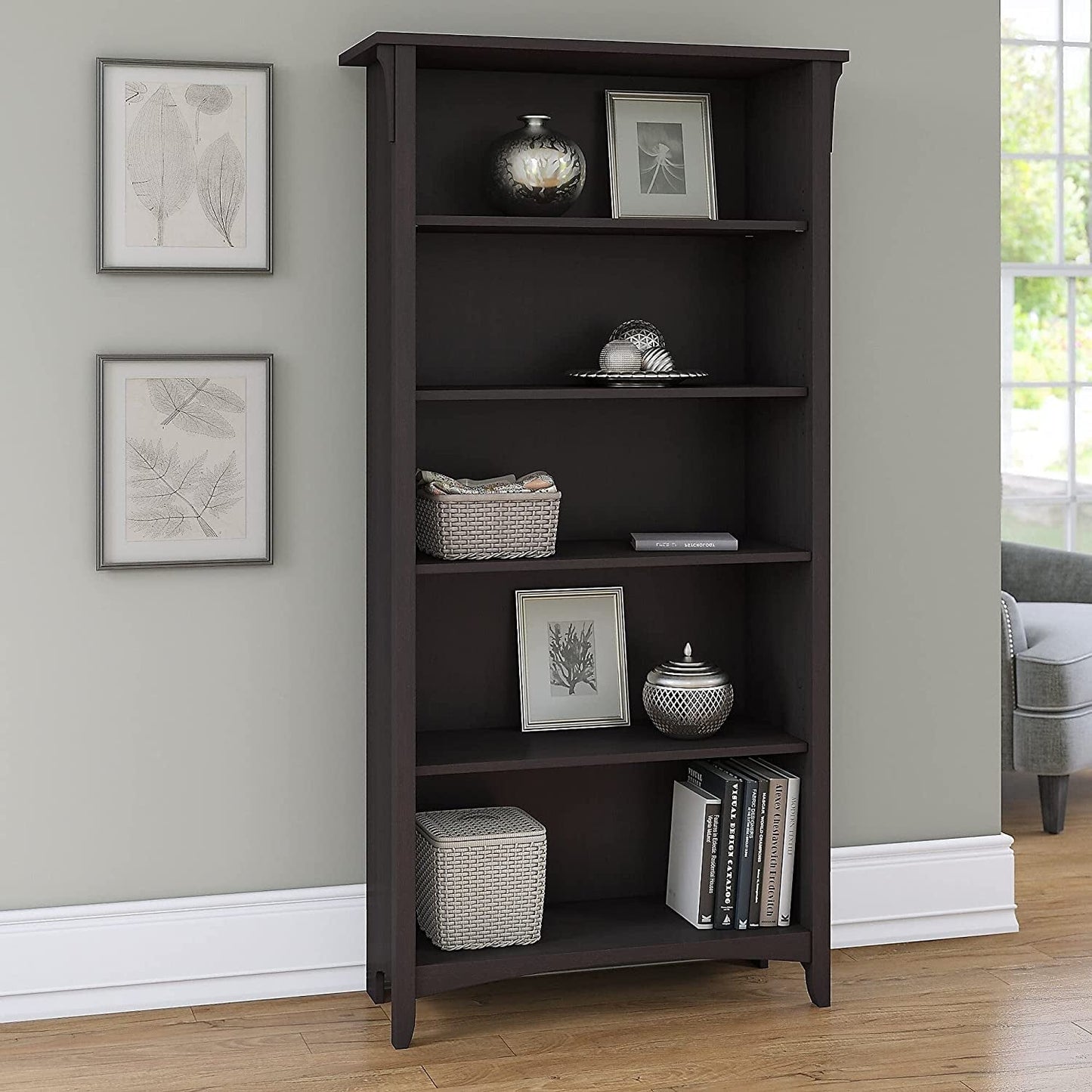 Tall Bookcase for Home Office and Living Room-0