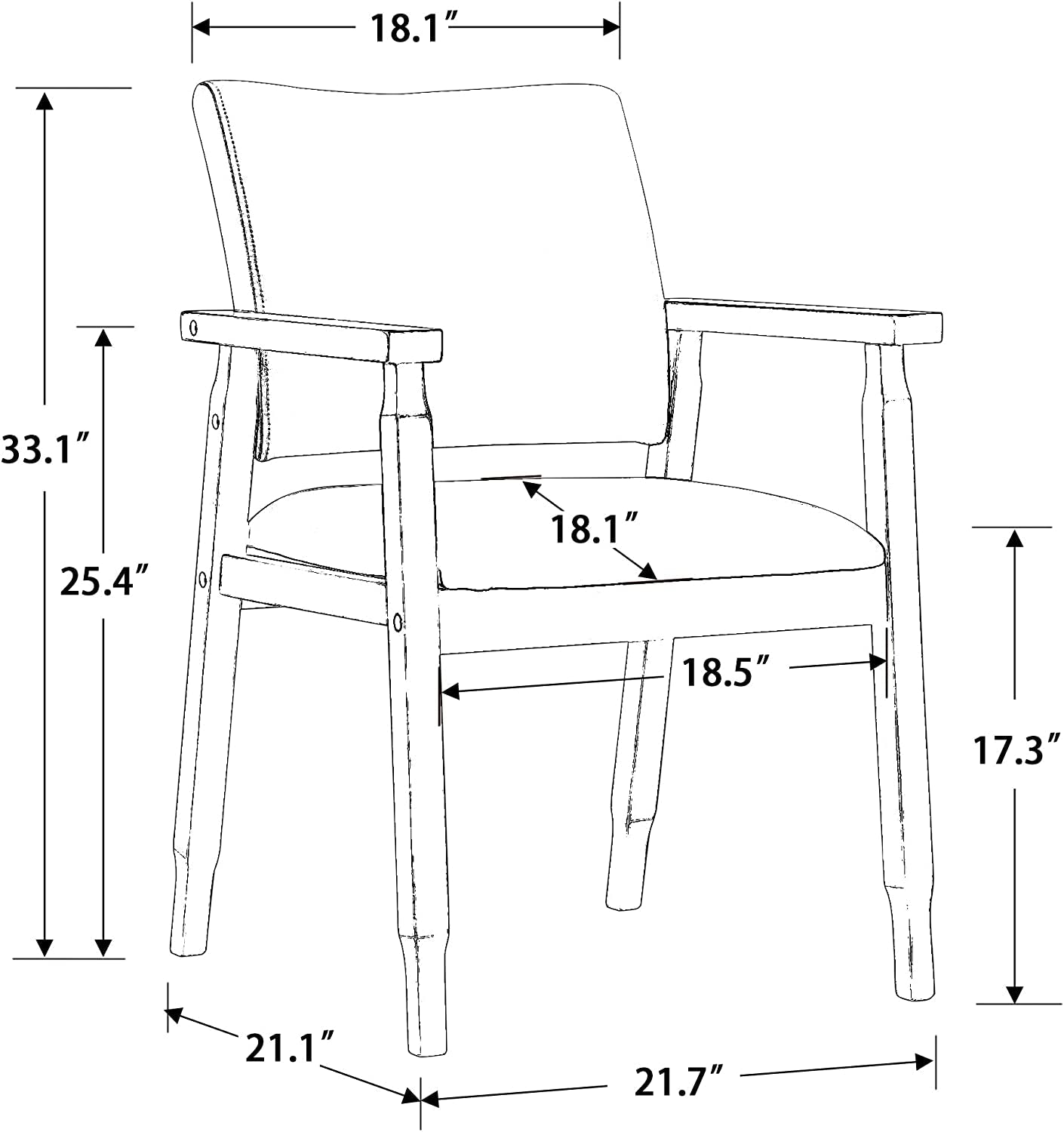 Mid Century Modern Walnut Dining Chairs Wood Arm Beige Fabric Kitchen Cafe Living Room Decor Furniture-1