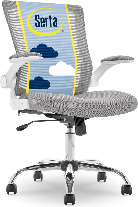 Creativity Ergonomic Mesh Office Chair, Computer Desk Chair, Adjustable Armrest with Mid-Back Lumbar Support, Gray-0