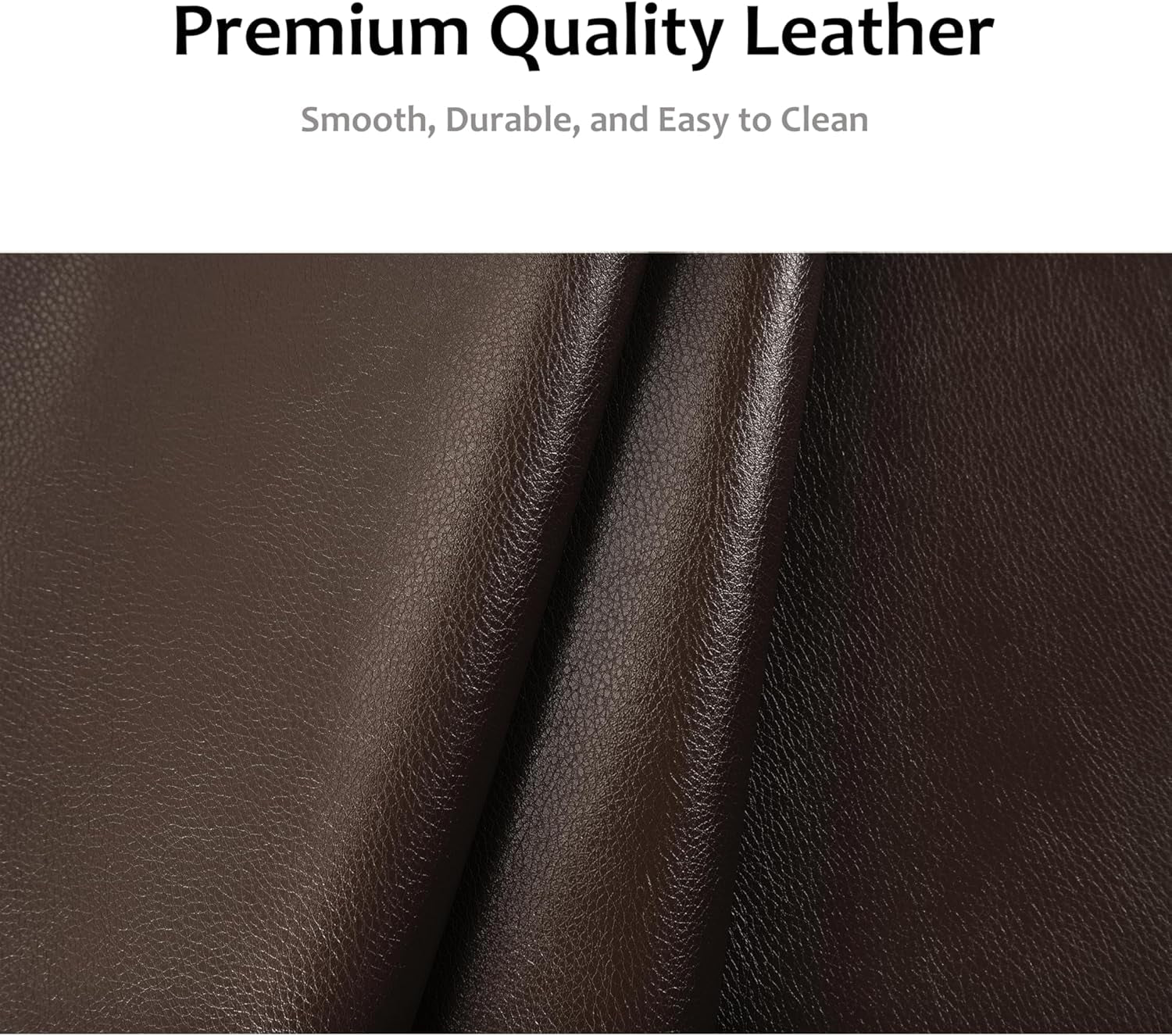 Leather Recliner Chair, Manual Recliner W/Comfortable Arms and Cup Holders for Living Room CF8011 - Brown, Medium-4