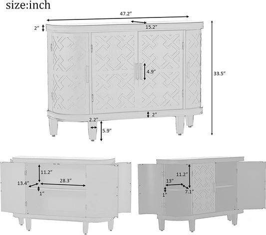 Coffee Bar Cabinet with Sliding Barn Door, 55 Inch-1