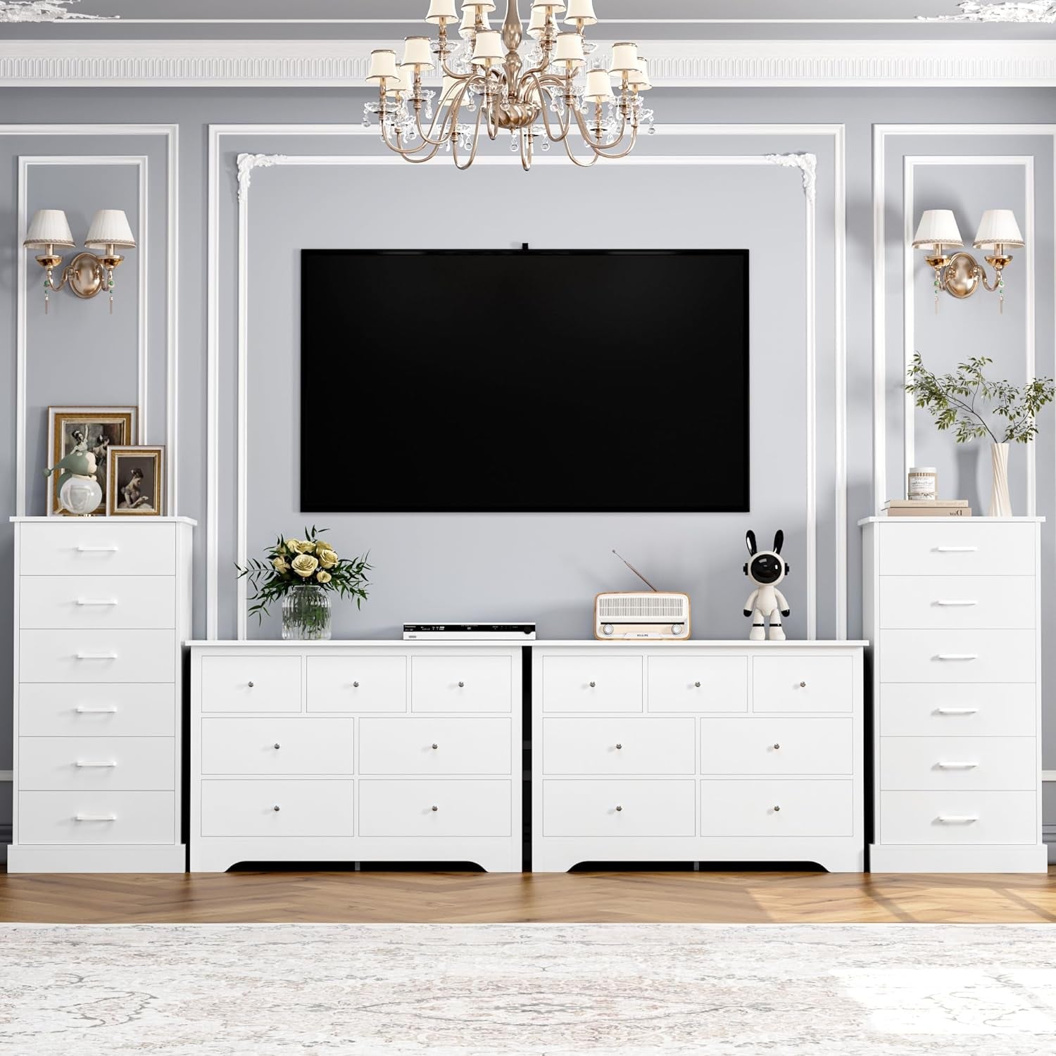 White Dresser with 7 Deep Drawers-3