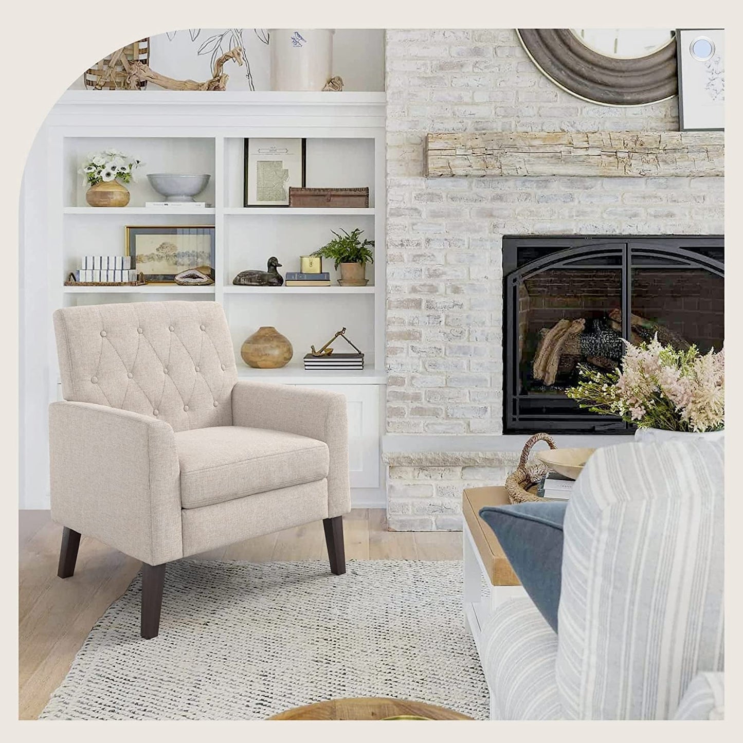 Modern Linen Accent Chair for Comfortable Living-3