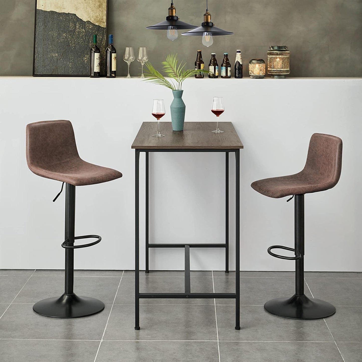 Modern Design PU Leather Barstools, Set of 4-0