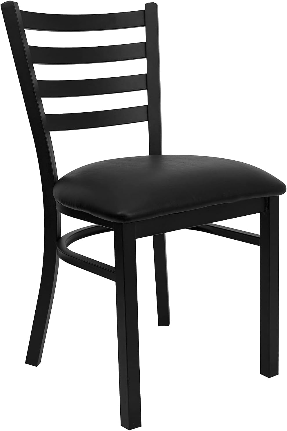 Hercules Series Commercial Ladder Back Restaurant Chairs, Modern Lightweight Metal Dining Chairs with Padded Seats, Set of 2, Black-4