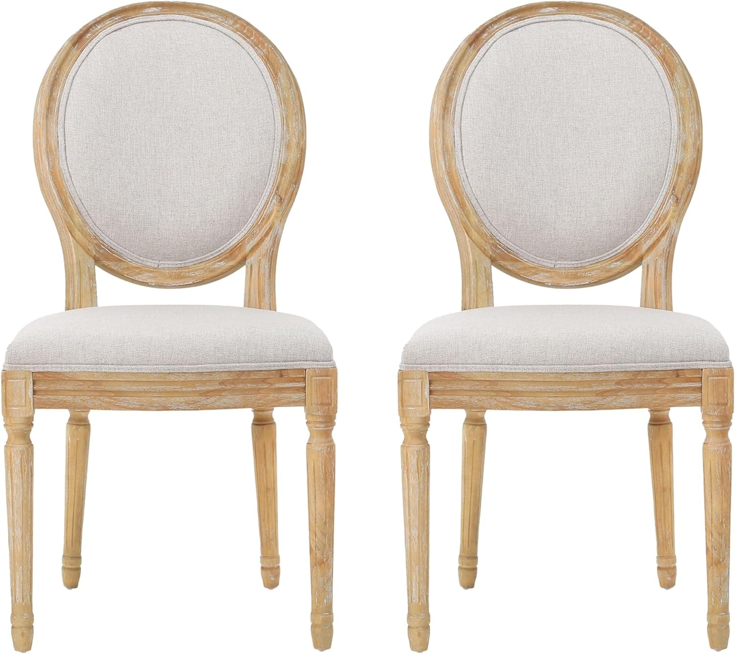 Phinnaeus Polyester Beige Fabric Dining Chair (Set of 2), 2-Pcs Set-0