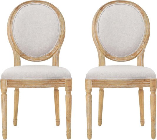 Phinnaeus Polyester Beige Fabric Dining Chair (Set of 2), 2-Pcs Set-0