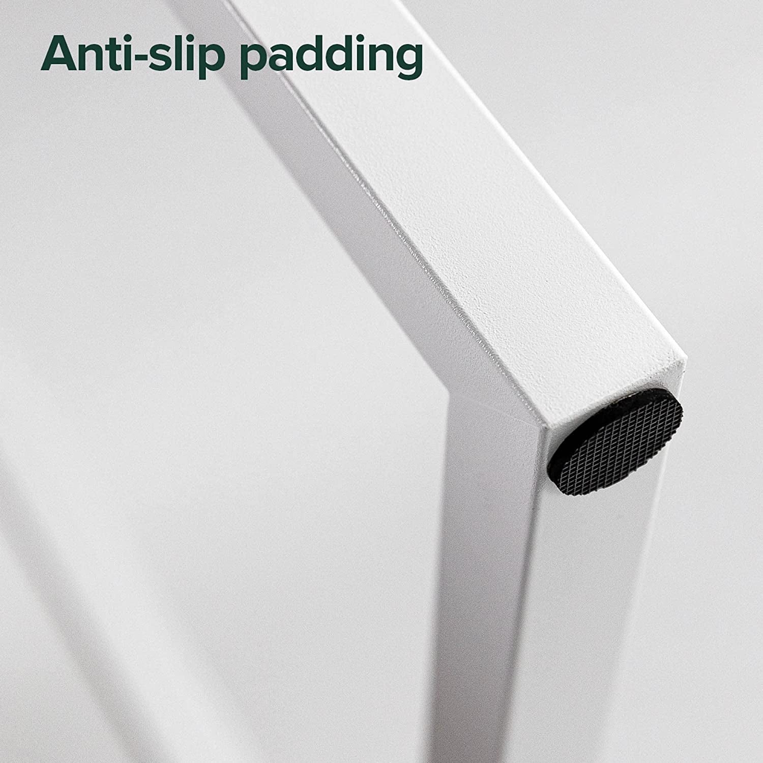 Jennifer 55 Inch White Frame Desk, Computer Workstation, Office Desk, Dining Table, Easy Assembly, Natural-4