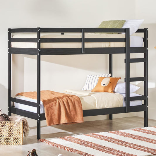 Modern Twin-Size Children'S Bed Frame Bedroom, Twin-Size, Black-1