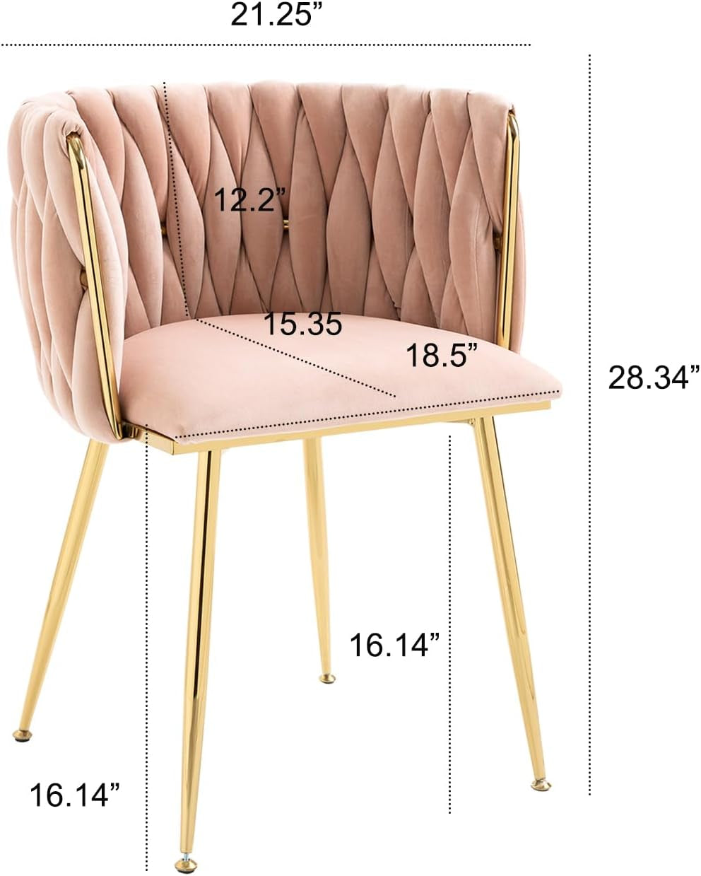 Velvet Dining Chairs Set of 4, Upholstered Dining Room Chairs with Gold Metal Legs, Luxury Tufted Dining Chairs for Living Room, Bedroom, Kitchen (Pink)-1