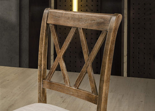 Windvale Fabric Upholstered Dining Chair, Set of 2, Brown-1