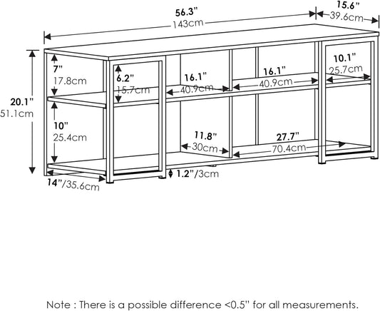 Furniture Entertainment Center Stand with Metal Frame Support for Tvs up to 65 Inch, 65-Inch, Americano/Black-1