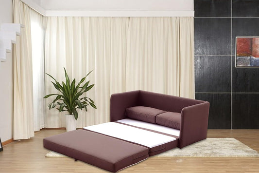 Brown Modern Loveseat Sleeper Contemporary Style-0