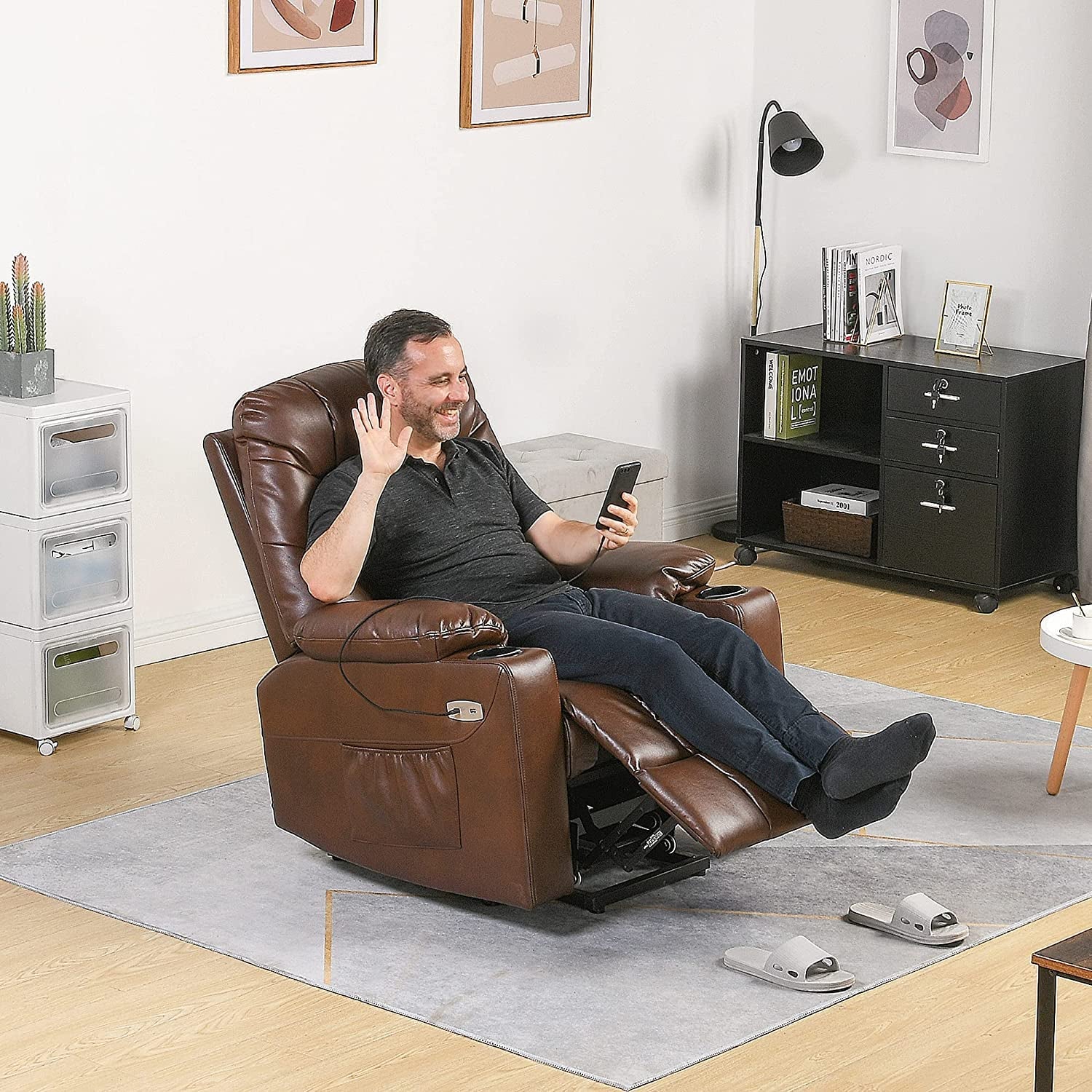 Electric Power Lift Recliner Chair with Massage and Heat-2