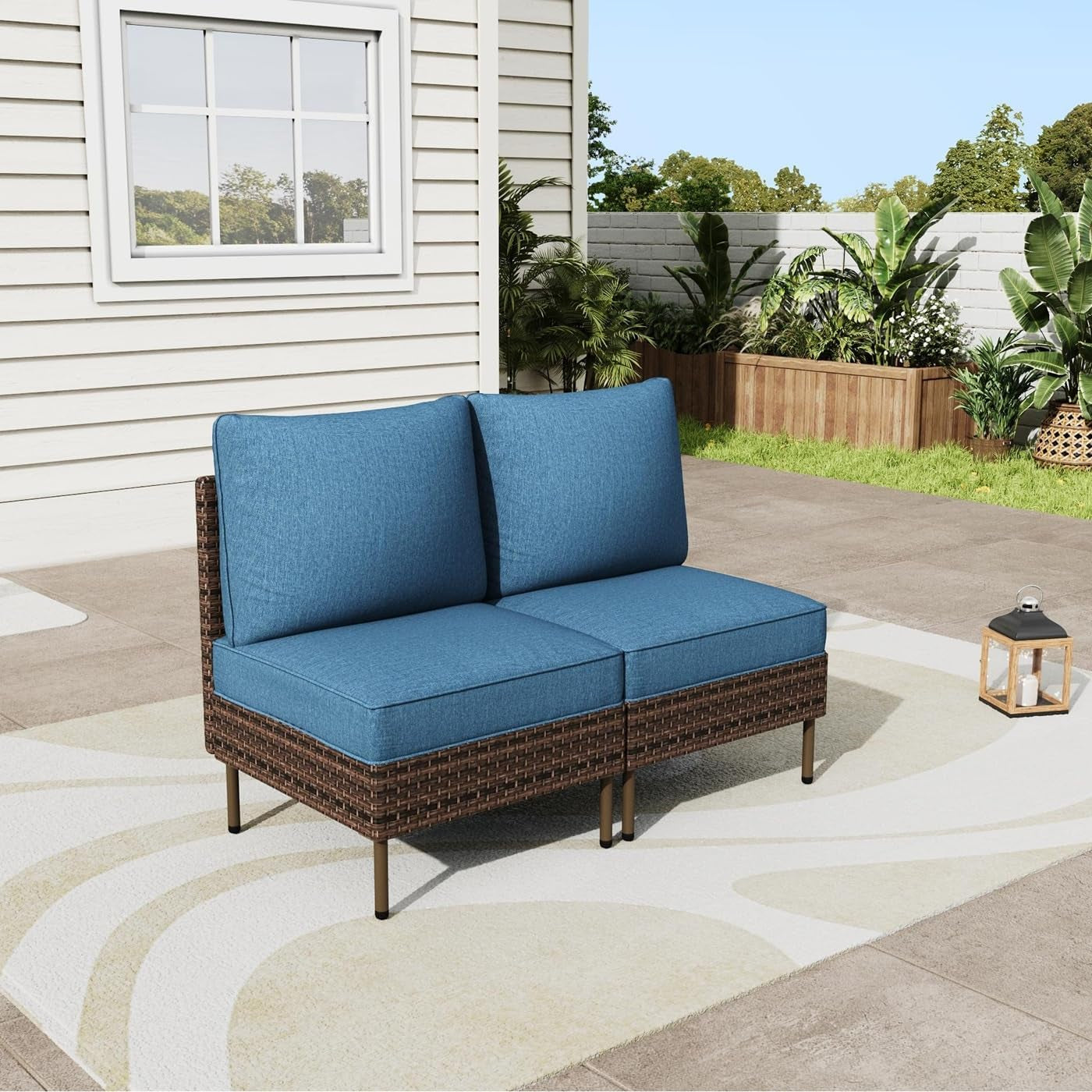 2-Piece All-Weather Wicker Patio Sofa Set-0