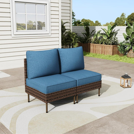 2-Piece All-Weather Wicker Patio Sofa Set-0