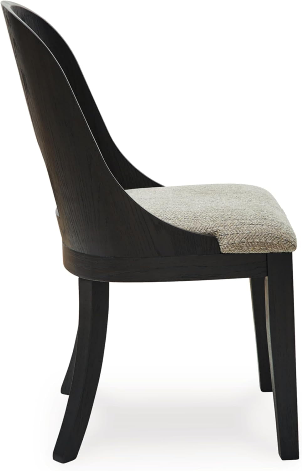 Rowanbeck Contemporary Armless Herringbone Upholstered Dining Chair, Set of 2, Black & Light Gray-4