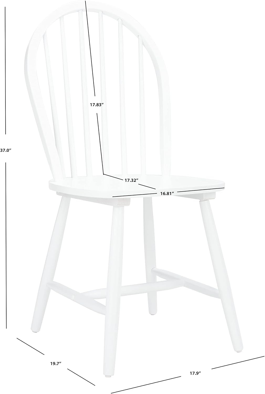 Home Camden 18-Inch Farmhouse Black Spindle Back-1