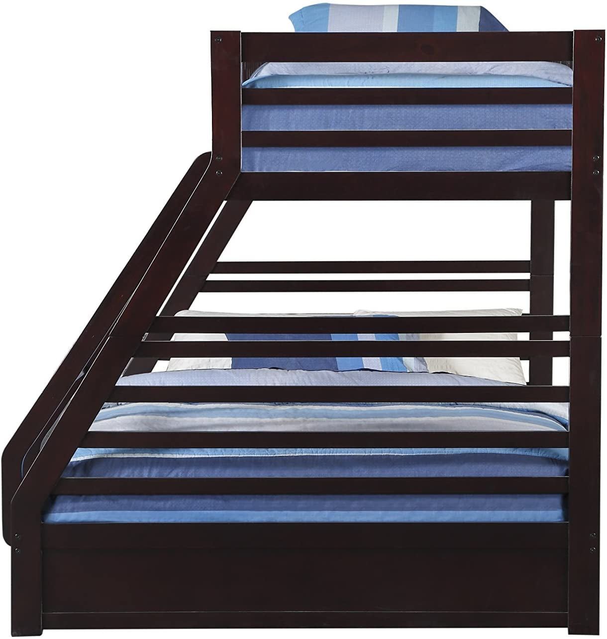 XL Twin/Queen Bunk Bed with Drawers, Espresso-2