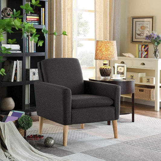 Comfy Modern Black Accent Armchair for Living Room-0