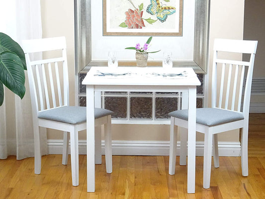 Square Wooden Dining Table in White Finish-0