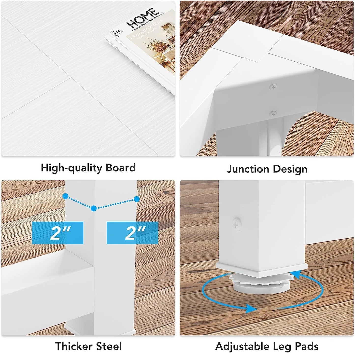 Large Executive White Office Computer Desk-4