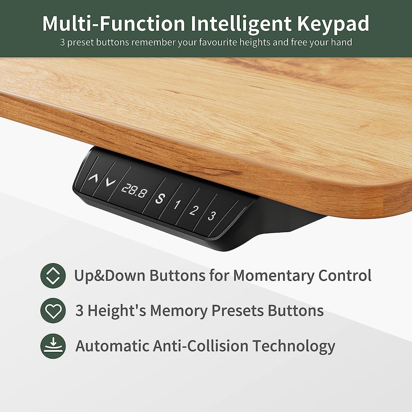 Electric Height-Adjustable Desk for Home Office with Anti-Collision Technology-2
