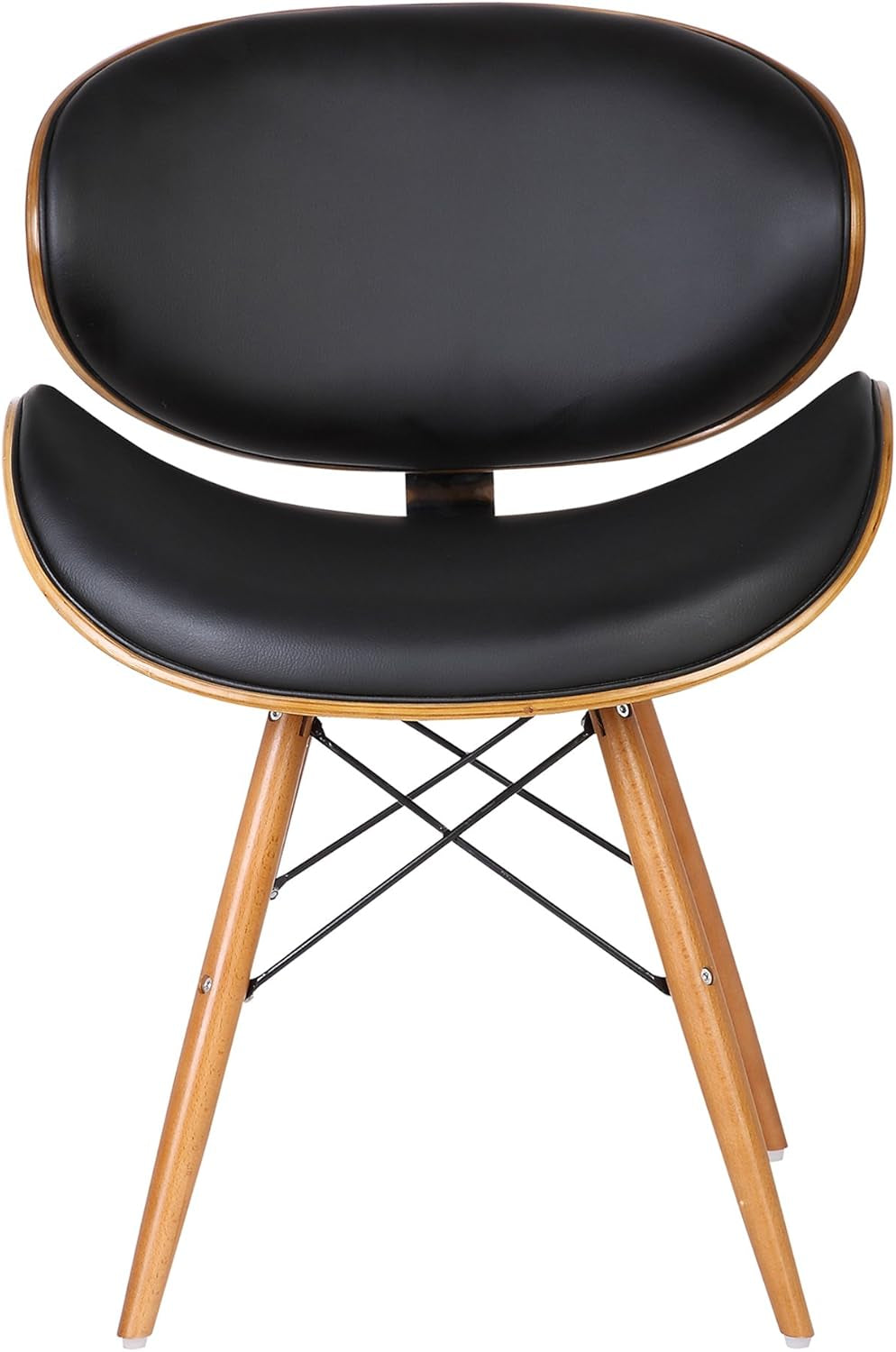 Cassie Dining Chair in Black Faux Leather and Walnut Wood Finish 20D X 21W X 31H In-3