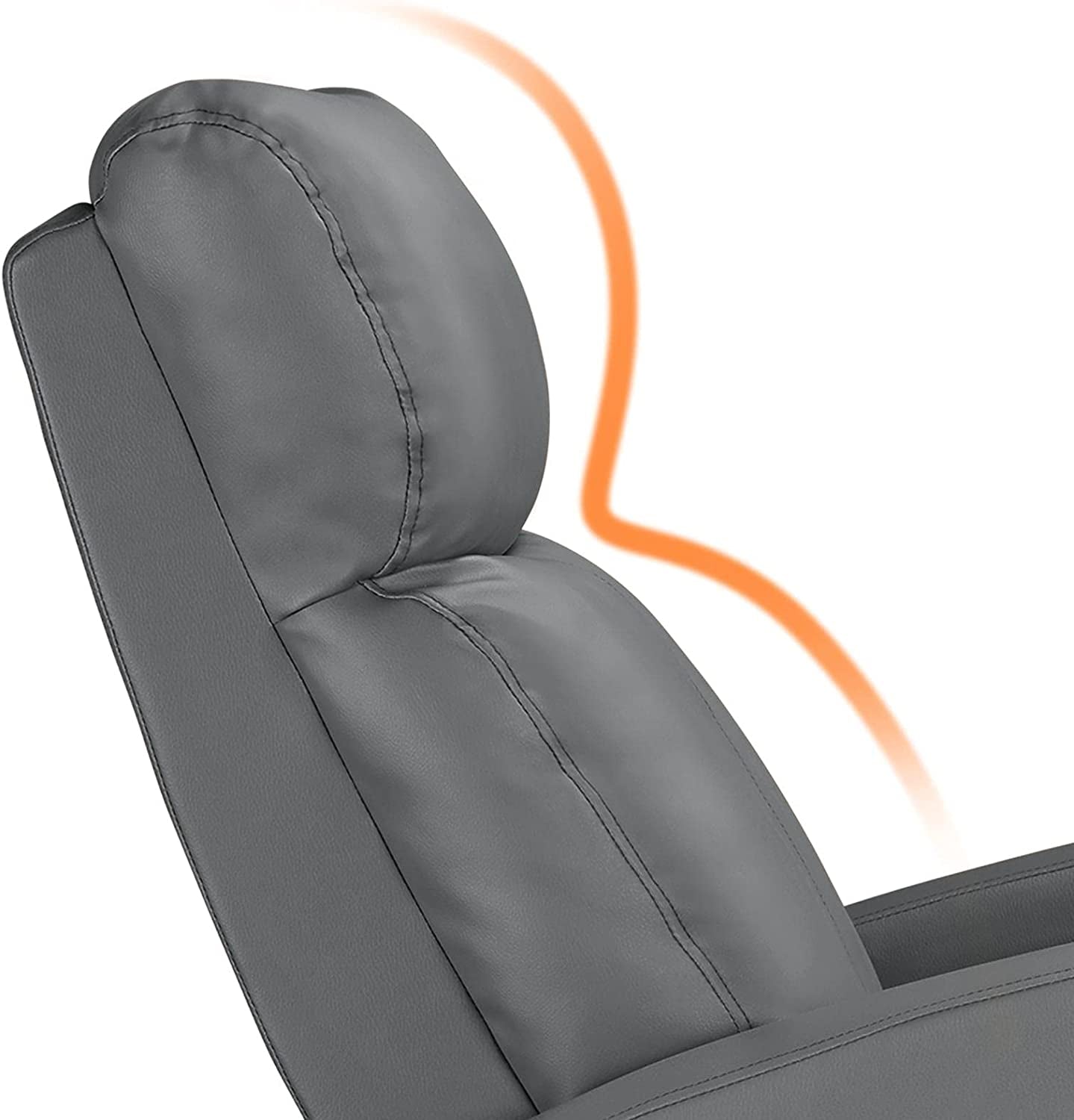 Padded Seat Recliner Chair Set of 2, Grey-4