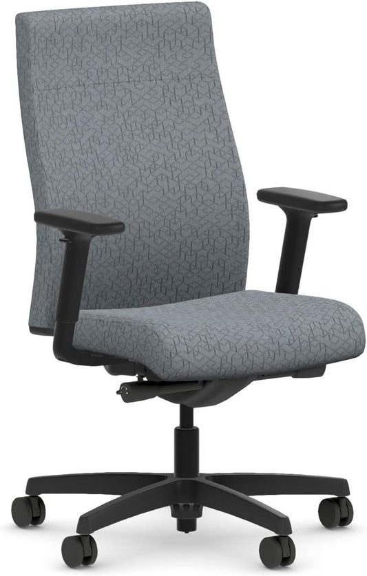Ignition 2.0 Fabric Office Chair - Upholstered Desk Chair with Wheels and Arms Adjustable Office Chair - Synchro-Tilt Recline Executive Ergonomic Office Chair Computer, Home, Gaming - Grey-0