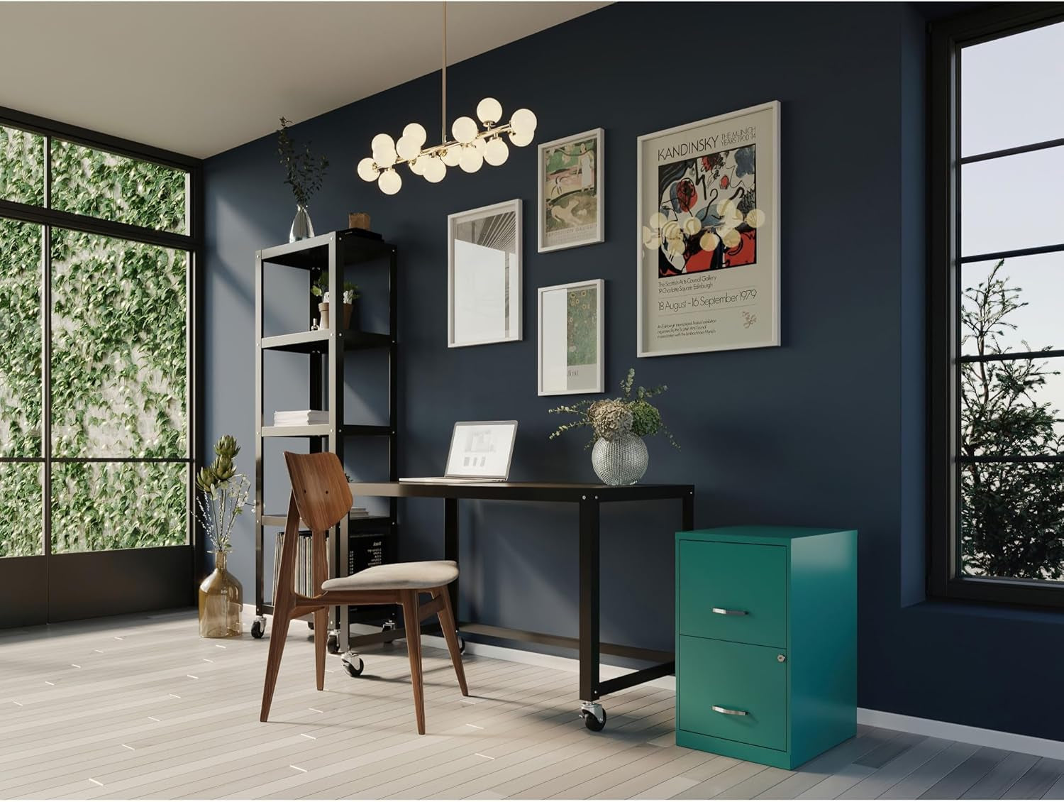 2-Drawer File Cabinet, 14.2" X 18" X 24.5", Teal-1