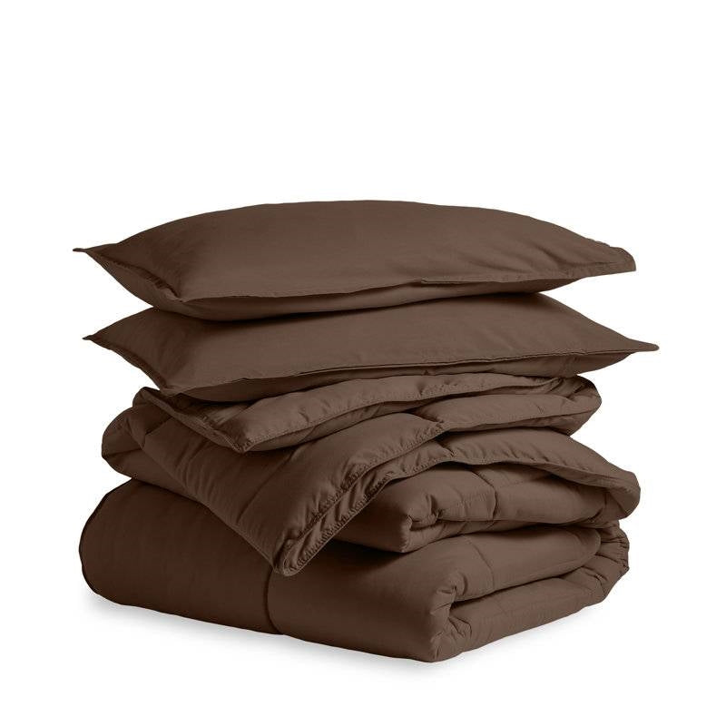 King / CAL King 3-Piece Down Alternative Comforter Set in Chocolate Brown-1